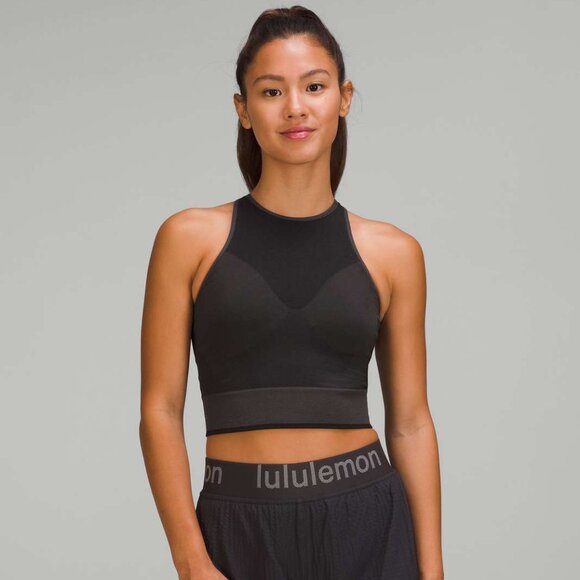 Lululemon Seamless Mesh Supportive Training Tank Top Graphite Grey Size 4 - Picture 1 of 6